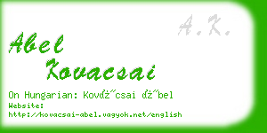 abel kovacsai business card